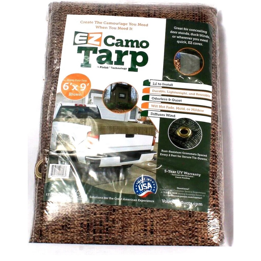 Ez Camo Tarp brown 6 x 9 new